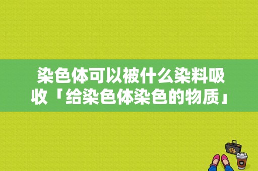  染色体可以被什么染料吸收「给染色体染色的物质」