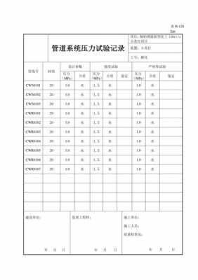 空调冷热水系统试压记录表_空调冷却水管道试验压力-图1