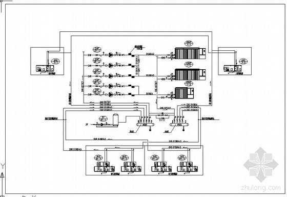 cad冷热水系统图怎么生成,cad冷热水管走向图 -图1